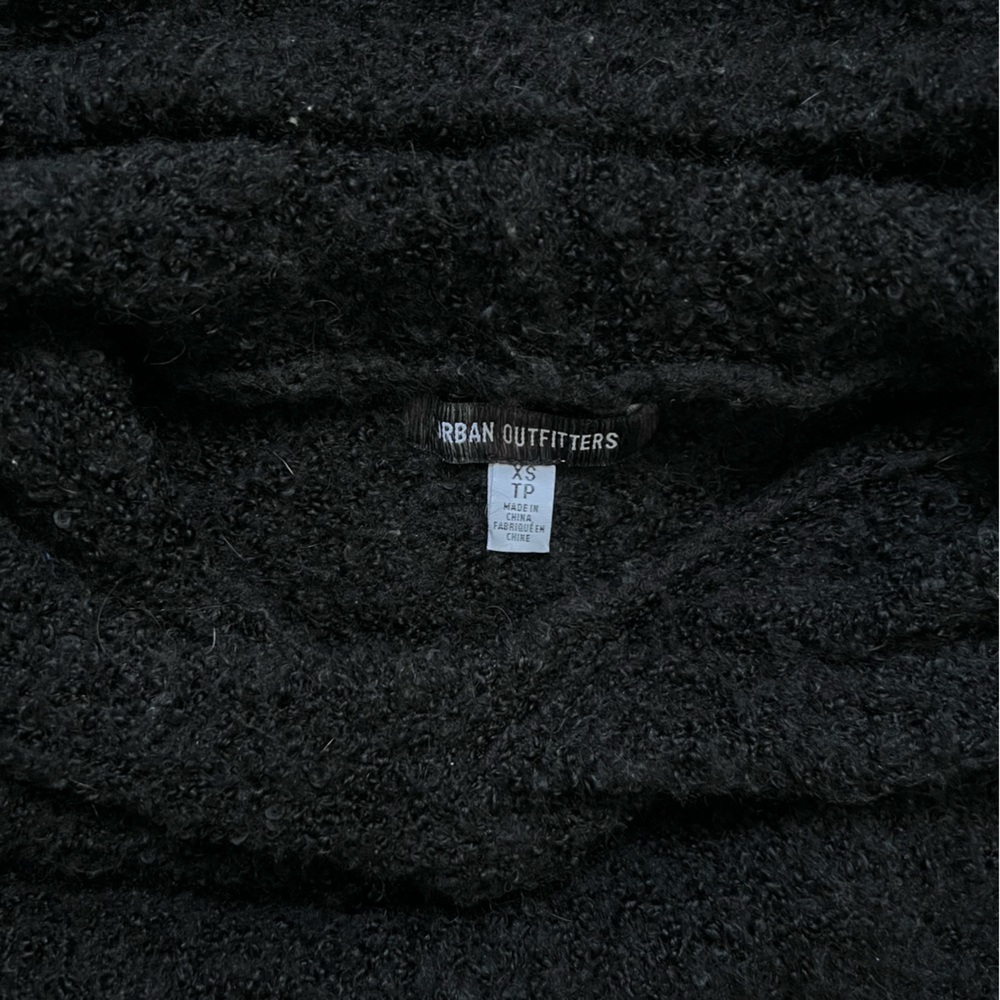 Urban Outfitters Wool-Blend Black Cropped Hoodie - Picture 2 of 3